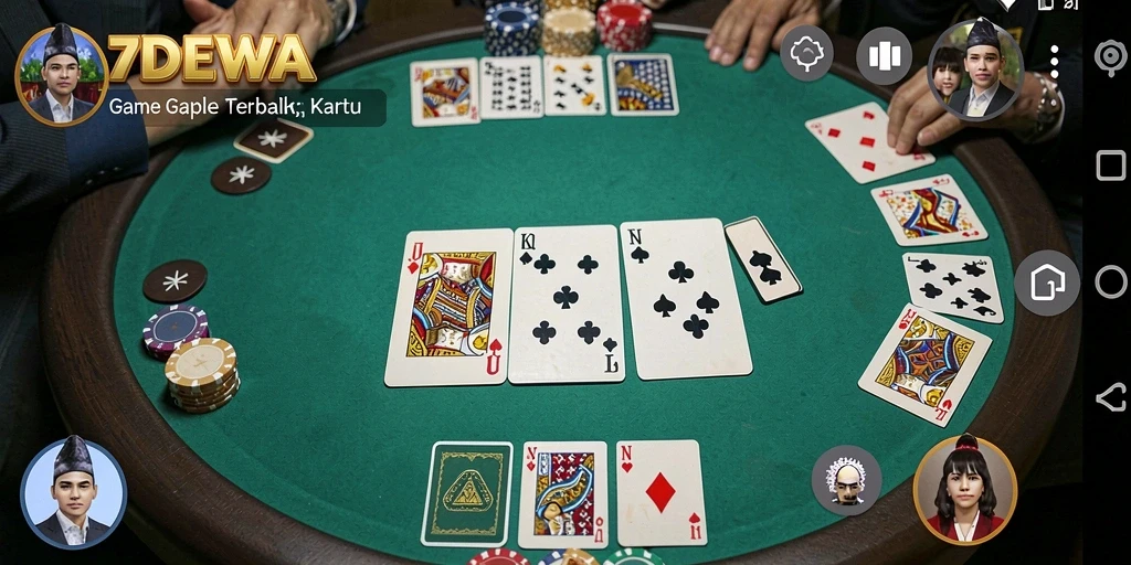 Tampilan gameplay Gaple yang seru dan menantang di 7DEWA.