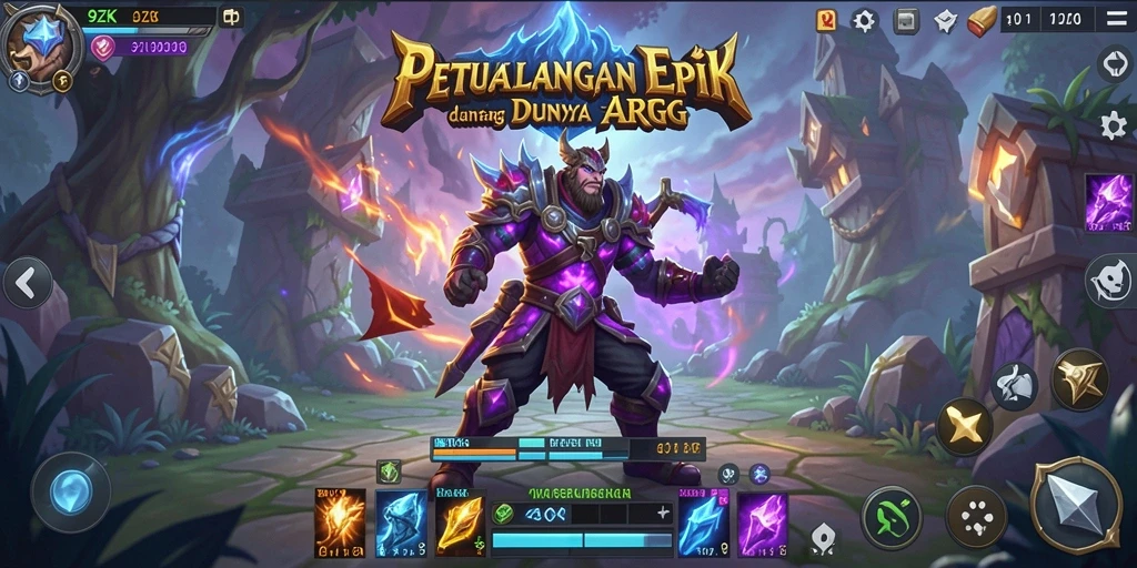 Tampilan gameplay epik dalam dunia ARPG 9ZK.