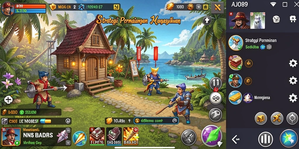 Tampilan menarik gameplay SLG AJO89 yang penuh strategi.