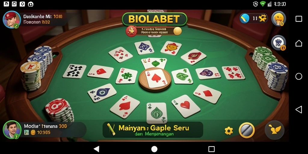 Tampilan gameplay Gaple yang seru dan menarik di BIOLABET.
