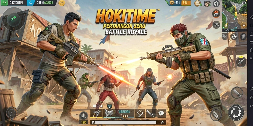 Gameplay HOKITIME yang menegangkan dalam pertempuran Battle Royale.