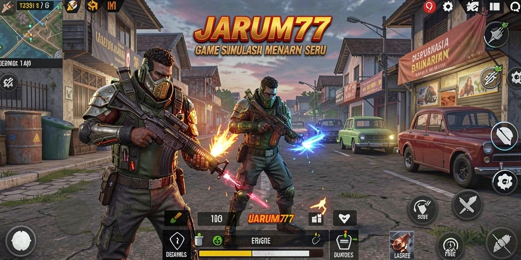 Screenshot utama JARUM77 menunjukkan gameplay yang realistis dan menantang.