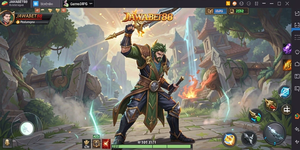 Gameplay ARPG JAWABET88 yang penuh aksi dan seru.