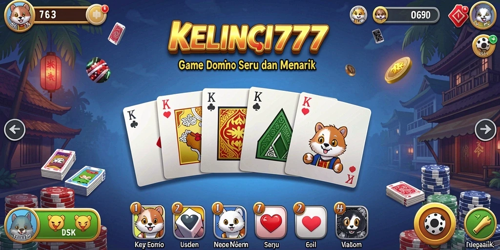 Screenshot gameplay KELINCI777 menampilkan keasyikan bermain Domino.
