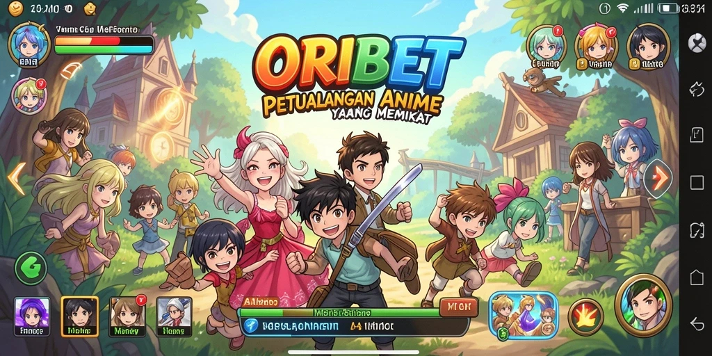 Screenshot gameplay ORIBET menampilkan aksi karakter Anime yang dinamis.