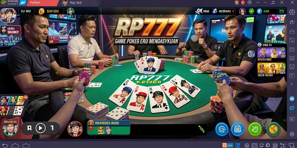 Tampilan gameplay seru dan kompetitif di RP777 game Poker.