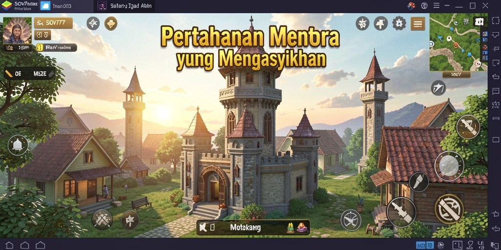 Tangkapan layar gameplay SOV777 menampilkan strategi menara yang menegangkan.