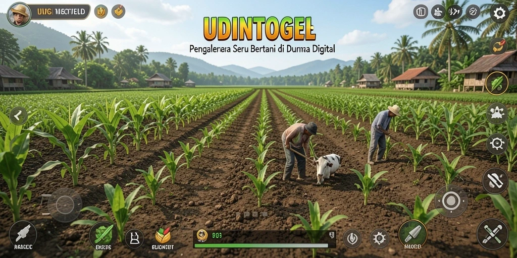 Tampilan menakjubkan dari ladang dalam gameplay UDINTOGEL.