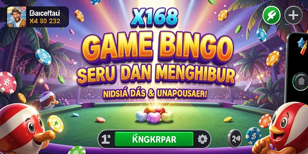Screenshot utama X168 menampilkan gameplay Bingo yang seru.